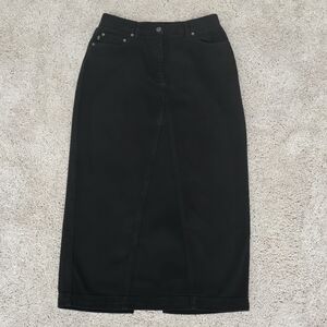 Lauren Ralph Lauren Long Black Denim Skirt Women's Size 10